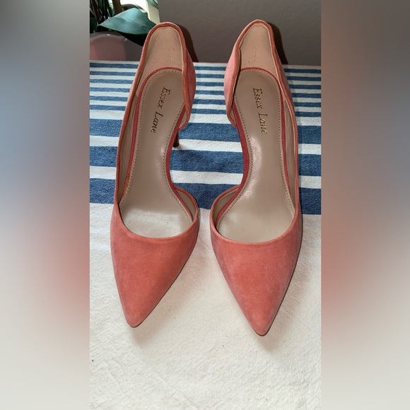 Essex Lane Shoes - Suede shoes Essex Lane, coral color